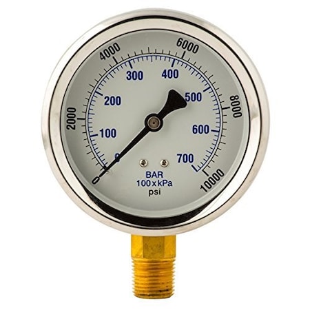 Bva Hydraulics 4 Face Diameter, Dry Gauge 12 Nptf, GD4012 GD4012